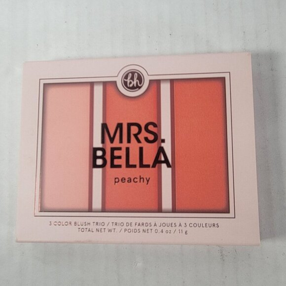 Bh Cosmetics Mrs. Bella Peachy Makeup Cosmetics Beauty 3 Color Blush Palette - Picture 1 of 6